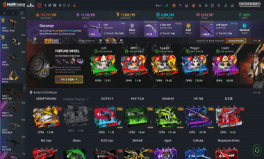 Hellcase.com front page image for longest standing csgo case opening site